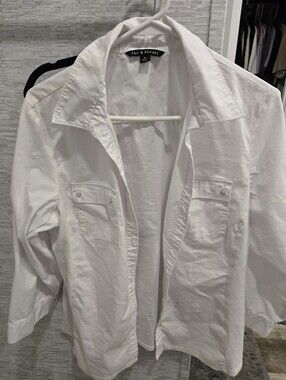 Zac & Rachel White Cotton Button-Front Top